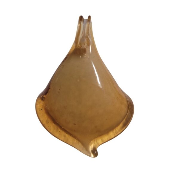 Handcrafted Glass Pendant With Gold & Green Iridescent Design, Teardrop Shape - Picture 2 of 7